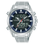 Lorus Herrenarmbanduhr mit blauem Zifferblatt, Stahlband und digitaler Anzeige
