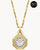 Damen-Umhängeuhr mit goldfarbenem Achtkantgehäuse, weißem Zifferblatt und Gliederkette