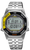 Seiko herrarmbandsur: metallarmband, svart digital urtavla, gula accenter