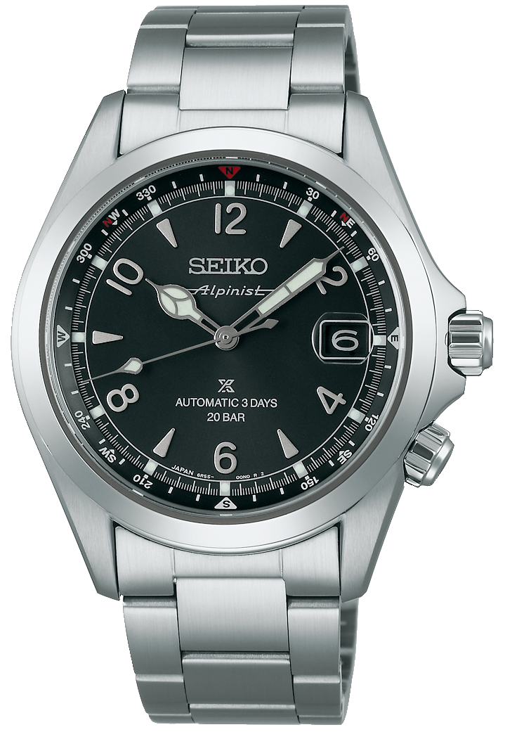"Seiko Prospex herrklocka med svart urtavla och armband i rostfritt stål"