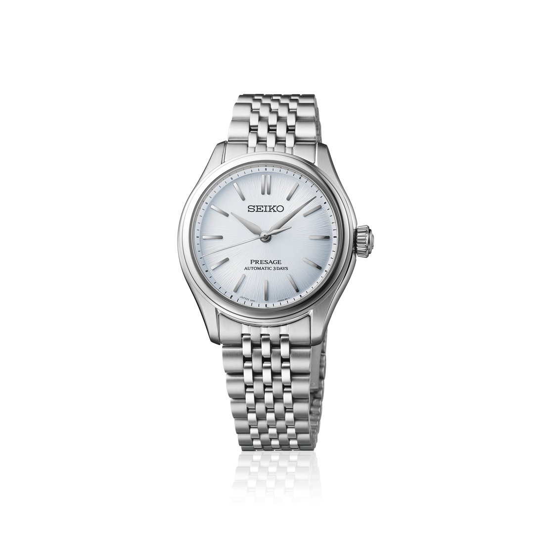 Seiko Presage herrklocka med silverfärgad urtavla, armband i rostfritt stål