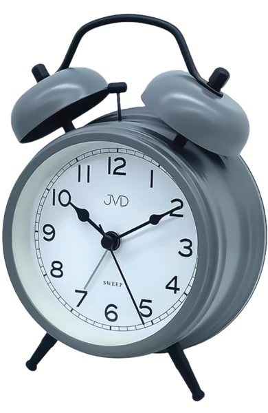JVD SRP2219.3 mekanisk analog väckarklocka med vit urtavla