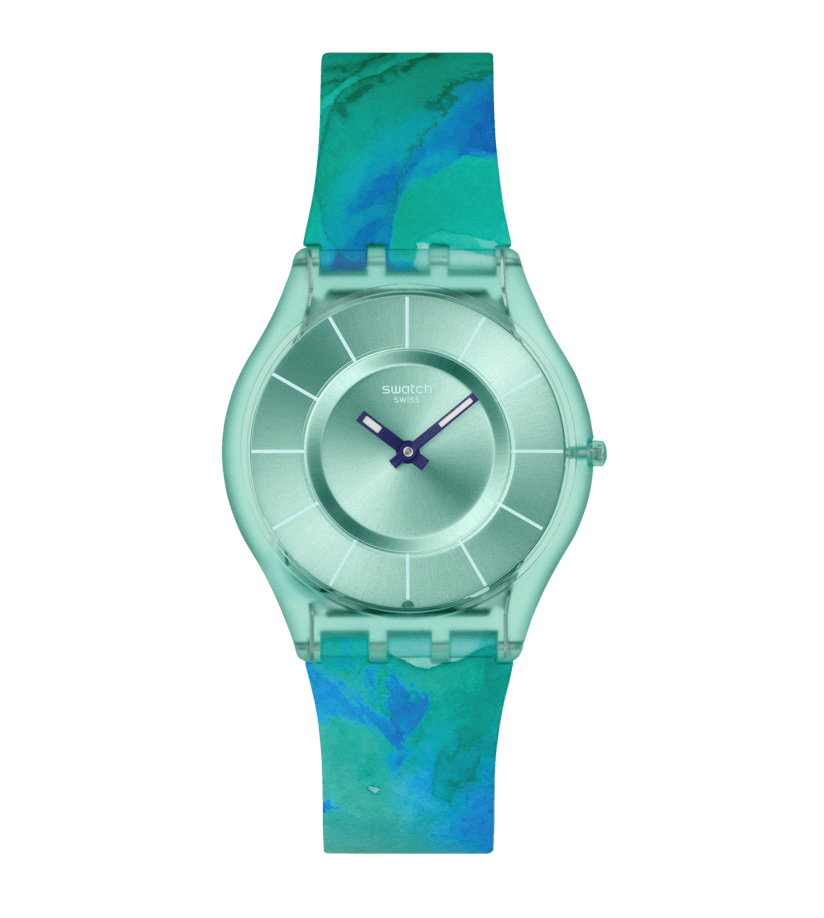 Swatch Skin SS08G111 Paradise Mist Damenuhr • Ultraflaches Design • Kollektion Painted Paradise