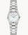Bulova Damenarmbanduhr, silbernes Edelstahlband, helles Perlmutt-Zifferblatt, Zeiger