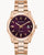 Bulova Herrenuhr mit roségoldfarbenem Edelstahlband, rundem Gehäuse, dunklem Zifferblatt, Datum 18