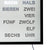 Väggklocka med LED-ordvisning, silverfärgad display, svart ram, blå/vit lysande ord
