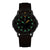 Luminox Herrenarmbanduhr mit schwarzem Gehäuse und braunem Lederarmband, grün leuchtend