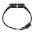 Armband med justerbart stiftspänne: svart plastband, metallstift, sidögla
