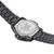 Schwarze Luminox Armbanduhr-Rückseite mit Gravurplatte und schwarzem Gliederarmband