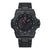 Schwarze Luminox Armbanduhr mit schwarzem Zifferblatt, Stahlband und Leuchtindizes