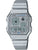 Casio Vintage-klocka med silverfärgat metallarmband och digital urtavla, blå markering