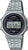 Casio Vintage-klocka med silverfärgat armband i rostfritt stål och rund digital display, svart urtavla.