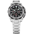 Festina Chrono-Bike herrklocka framifrån: silverfärgat metallarmband, svart urtavla