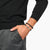 Armband med svarta pärlor på handleden, silverlås, Thomas Sabo