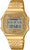 Guldpläterad Casio stegräknare herrklocka med digital display och metallarmband