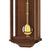 Wanduhr mit Nussbaumholzgehäuse und vergoldetem Pendel, Pendelstange sichtbar