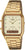 Casio Vintage armbandsur med guldfärgat metallband, analog och digital display.