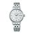 "Seiko Presage damklocka med silverfärgat Milanese-armband och vit urtavla"