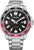 Citizen Eco-Drive armbandsur i rostfritt stål med svart urtavla och röda detaljer