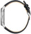 Herrklocka med svart läderarmband och metallspänne, sidovy