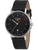 Bauhaus Classic 2140-2 Herrenuhr mit schwarzem Lederband, schwarzem Zifferblatt, Mineralglas
