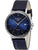 Herrenarmbanduhr mit blauem Zifferblatt, Lederarmband und Edelstahlgehäuse, Automatik
