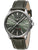 Herrenarmbanduhr mit grünem Zifferblatt, Automatik, Lederarmband und Metallgehäuse
