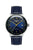 Bauhaus Herren-Automatikarmbanduhr mit blauem Zifferblatt und Lederarmband, Stahlgehäuse