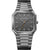 Bering Herrenarmbanduhr mit grauem Zifferblatt und silberfarbenem Metallarmband, eckiger Form
