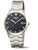 Herrenuhr mit schwarzem Zifferblatt, Saphirglas, Edelstahlband und Solarwerk