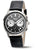 Herrenarmbanduhr mit schwarzem Lederarmband, rundem Titan-Gehäuse und schwarzem Chrono-Zifferblatt
