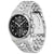 Chronograph-Uhr mit schwarzem Zifferblatt, Edelstahlgehäuse und -armband
