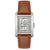 BOSS Principle Herrenarmbanduhr, rechteckiges Edelstahlgehäuse, braunes Lederband