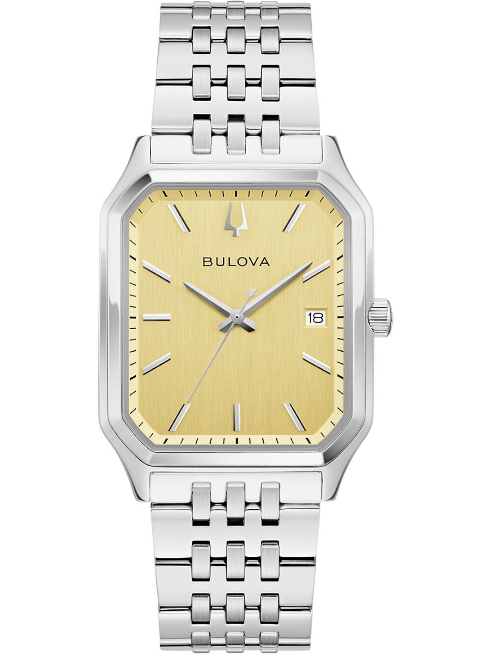 Bulova Herrenarmanduhr mit Edelstahlarmband und champagnerfarbenem Zifferblatt