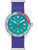 Bulova Herrenarmbanduhr mit türkisfarbenem Zifferblatt und violettem Stoffarmband