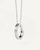 "Halsband i 925 sterling silver med oval cirkelhänge och zirkoniastenar"