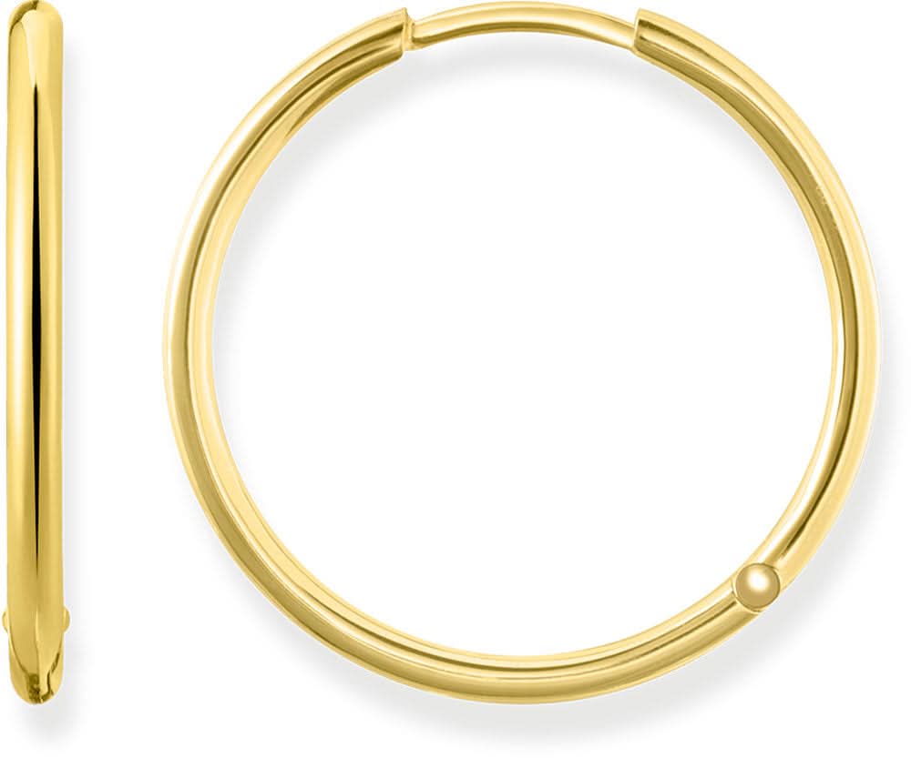 Stora guldfärgade creoler med slät rund ring och lås