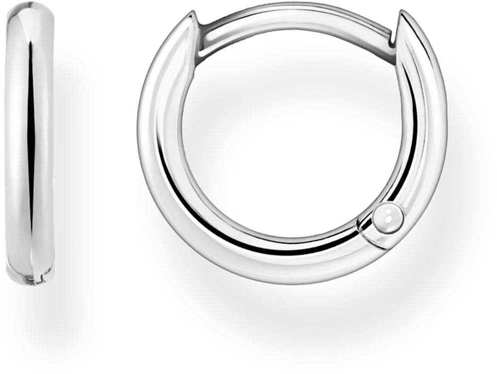 Klassisk kreol i 925 sterlingsilver med rund ring och litet kulspänne