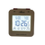 Funkwecker i mörkbrunt med belyst LCD-display och temperaturvisning