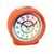 Väckarfrontvy: orange hölje, vit urtavla med färgade markeringar