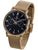 Herren-Chronographenuhr mit schwarzem Zifferblatt, Datumsanzeige und Mesh-Armband in Gold