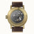 Ingersoll Armbanduhr-Rückseite mit Automatikwerk, goldenes Gehäuse, Lederband