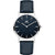 Danish Design Damenarmanduhr mit blauem Lederband und rundem dunkelblauem Zifferblatt, Quarz.