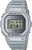 Casio G-SHOCK klocka med grått metallhölje, digital display och skyddsram
