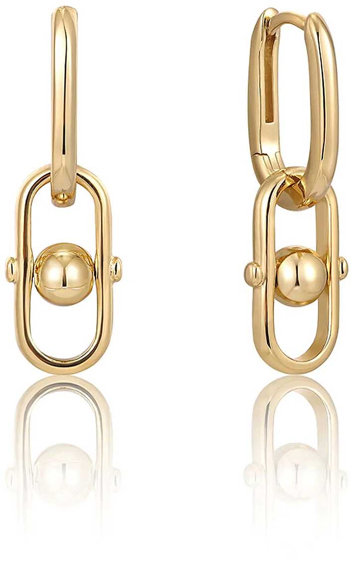Halsband med hänge, guldfärgade länkar och rund pärla