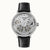 Ingersoll Herren-Armbanduhr mit silbernem Gehäuse, schwarzem Lederband und Skelettzifferblatt