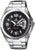 Casio Edifice herrarmbandsur: silverfärgat metallarmband, svart urtavla, datumvisning
