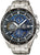 Casio Edifice herrklocka med armband i rostfritt stål, rund mörk urtavla och blå kronograf-suburtavlor