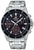 Casio EDIFICE herrklocka, svart urtavla med röda detaljer, rostfritt stålarmband