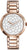 Damarmbandur med roséguldigt metallarmband och rund urtavla, Esprit-logotyp